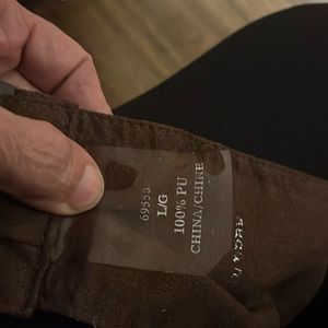 brown suede look belt with brass eyelets